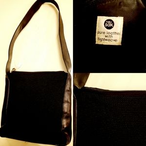 The Sak Crochet and Leather Shoulder Crossbody Bag